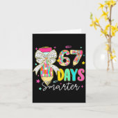 67th Day Of School 67 Days Smarter Coquette Bow Te Kaart (Gele Bloem)