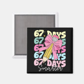 67th Day Of School 67 Days Smarter Coquette Bow Te Magneet (Voorkant / Achterkant)