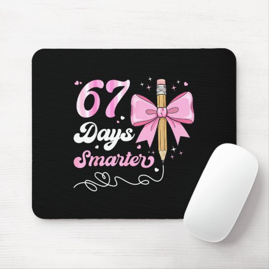 67th Day Of School 67 Days Smarter Coquette Bow Te Muismat (Met muis)