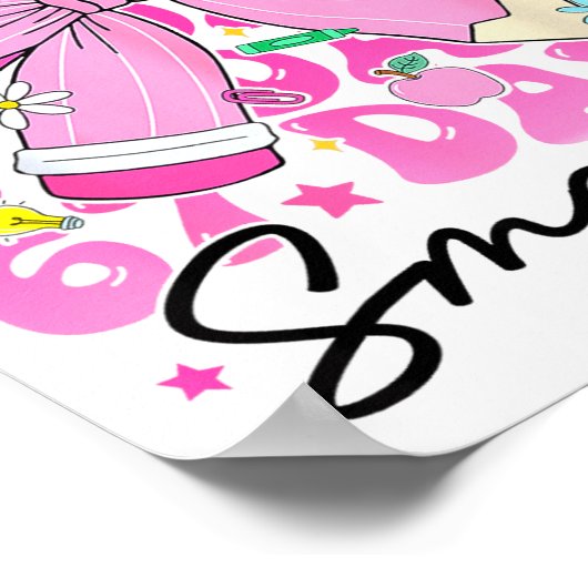 67th Day Of School 67 Days Smarter Coquette Bow Te Poster (Hoek)