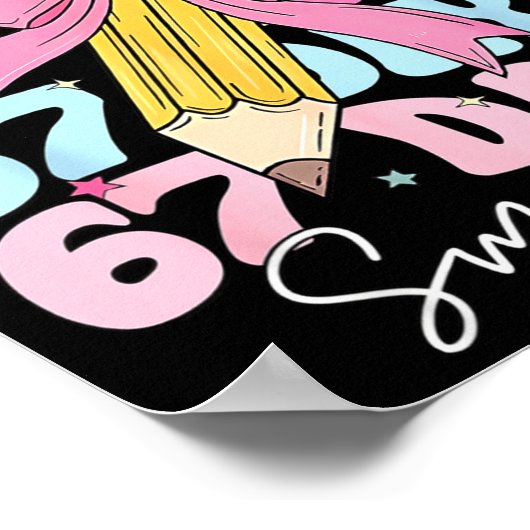 67th Day Of School 67 Days Smarter Coquette Bow Te Poster (Hoek)