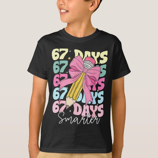 67th Day Of School 67 Days Smarter Coquette Bow Te T-shirt (Voorkant)