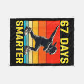 67th Day Of School 67 Days Smarter Dabbing Six Sev Fleece Deken (Voorkant (Horizontaal))