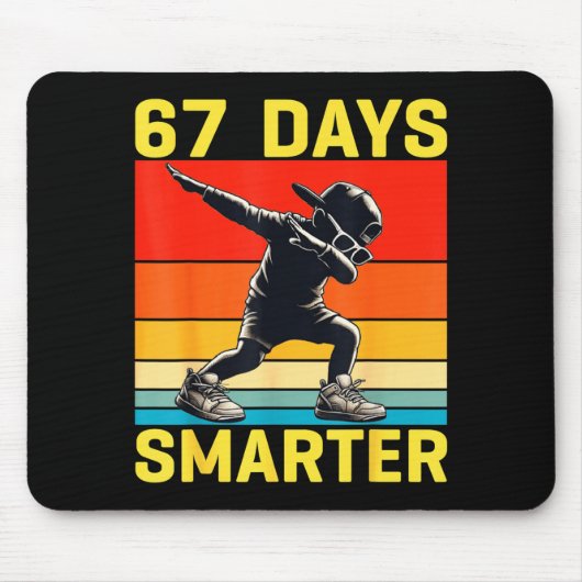 67th Day Of School 67 Days Smarter Dabbing Six Sev Muismat (Voorkant)