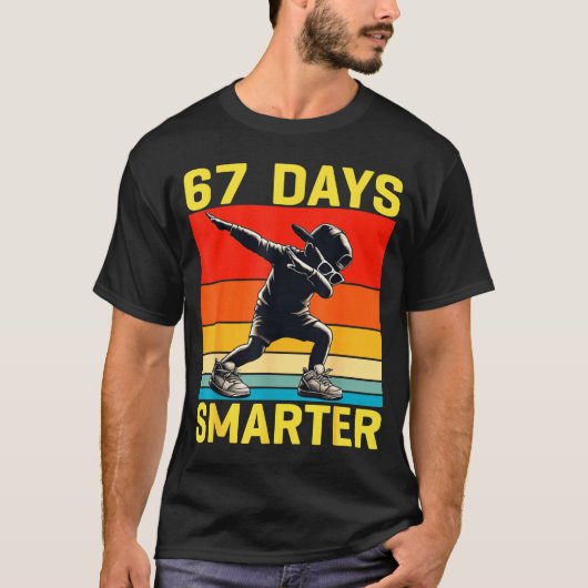 67th Day Of School 67 Days Smarter Dabbing Six Sev T-shirt (Voorkant)