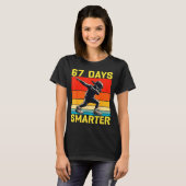 67th Day Of School 67 Days Smarter Dabbing Six Sev T-shirt (Voorkant volledig)