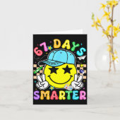 67th Day Of School 67 Days Smarter Teacher Boy Gir Kaart (Gele Bloem)