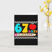 67th Day Of School 67 Days Smarter Teacher Boy Gir Kaart (Gele Bloem)