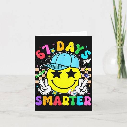 67th Day Of School 67 Days Smarter Teacher Boy Gir Kaart (Voorkant)