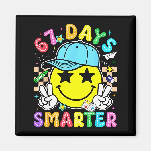 67th Day Of School 67 Days Smarter Teacher Boy Gir Magneet (Voorkant)