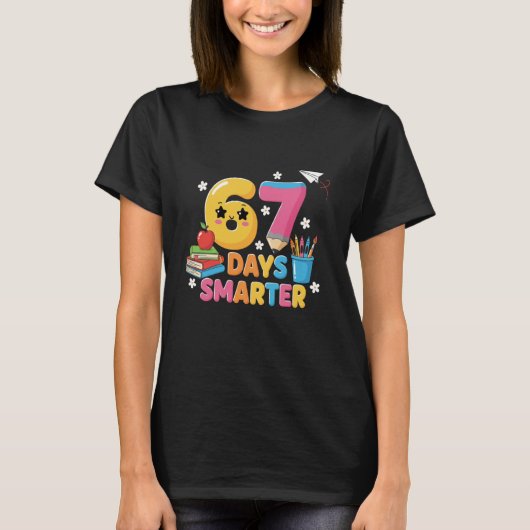 67th Day of School 67 Days Smarter Teacher Boys Gi T-shirt (Voorkant)