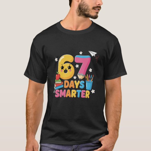 67th Day of School 67 Days Smarter Teacher Boys Gi T-shirt (Voorkant)