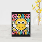 67th Day Of School 67 Days Smarter Teacher Kaart (Gele Bloem)