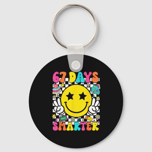 67th Day Of School 67 Days Smarter Teacher Student Sleutelhanger (Voorkant)