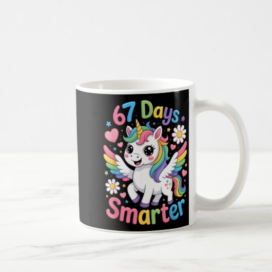 67th Day Of School 67 Days Smarter Unicorn Teacher Koffiemok (Rechts)