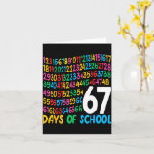 67th Day Of School 67 Math Numbers Teacher Kids 67 Kaart (Gele Bloem)