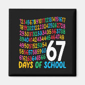 67th Day Of School 67 Math Numbers Teacher Kids 67 Magneet (Voorkant)