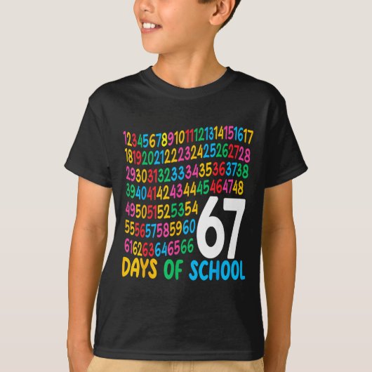 67th Day Of School 67 Math Numbers Teacher Kids 67 T-shirt (Voorkant)