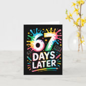 67th Day Of School 67 Meme Teacher Student 67 Days Kaart (Gele Bloem)