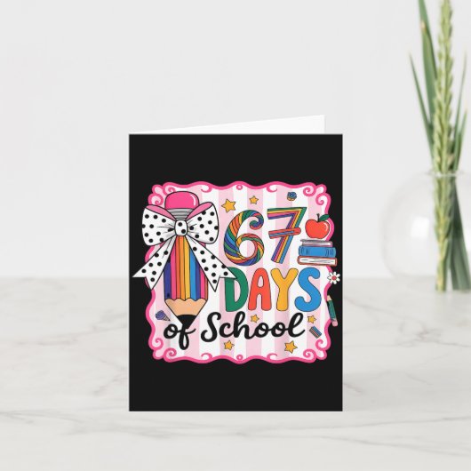 67th Day Of School 67 Six Seven Math Teacher  Kaart (Voorkant)
