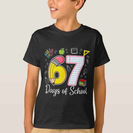67th Day Of School 67 Six Seven Math Teacher Kids  T-shirt (Voorkant)