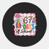 67th Day Of School 67 Six Seven Math Teacher  Ronde Sticker (Voorkant)