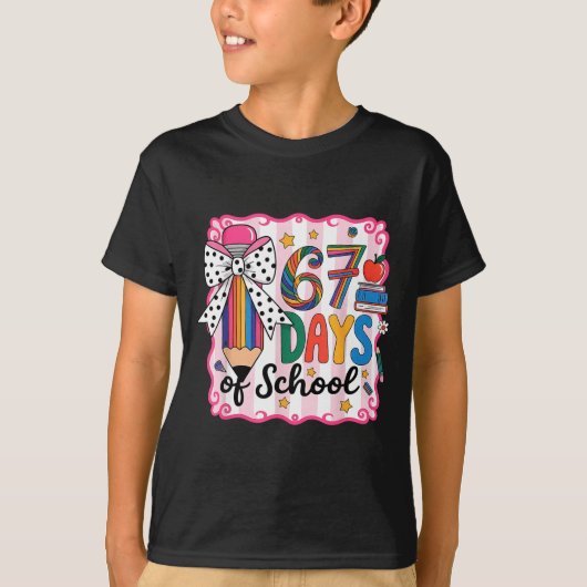 67th Day Of School 67 Six Seven Math Teacher  T-shirt (Voorkant)