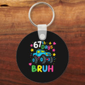 67th Day Of School Bruh Funny Meme 67 Monster Truc Sleutelhanger (Voorkant)