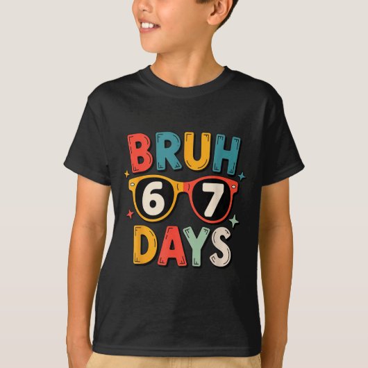 67th Day Of School Bruh Kids Celebration Design  T-shirt (Voorkant)