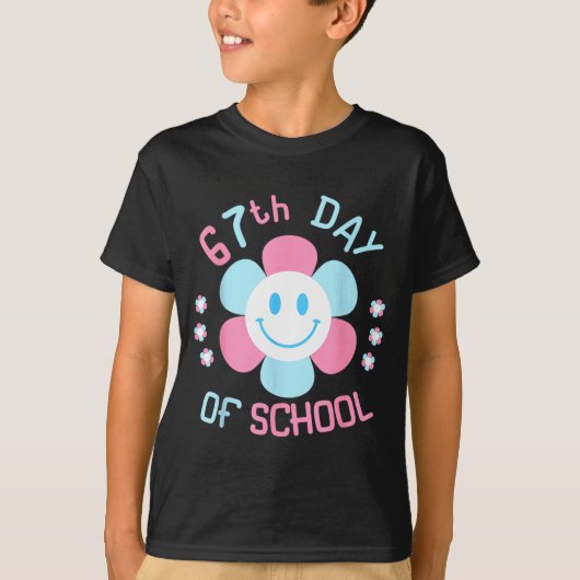 67th Day Of School Funny 100th Of School Students  T-shirt (Voorkant)