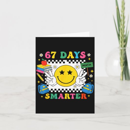 67th Day Of School Funny 67 Days Smarter Teacher B Kaart (Voorkant)