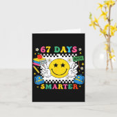 67th Day Of School Funny 67 Days Smarter Teacher B Kaart (Gele Bloem)
