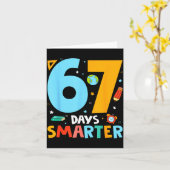 67th Day Of School Funny 67 Days Smarter Teacher B Kaart (Gele Bloem)