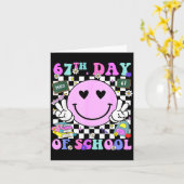 67th Day Of School Funny 6 7 Teachers Students Mem Kaart (Gele Bloem)