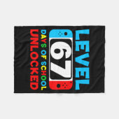 67th Day Of School Gamer Level 67 Days Unlocked 6  Fleece Deken (Voorkant (Horizontaal))