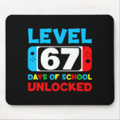 67th Day Of School Gamer Level 67 Days Unlocked 6 Muismat (Voorkant)