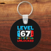 67th Day Of School Gamer Level 67 Days Unlocked 6  Sleutelhanger (Voorkant)
