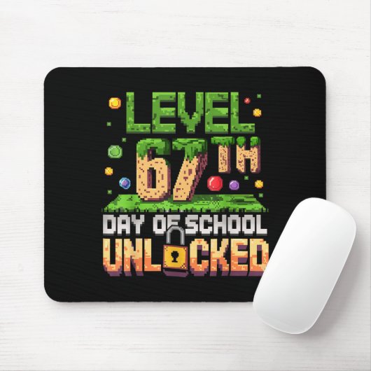 67th Day Of School Gamer Level Unlocked 100 Days O Muismat (Met muis)