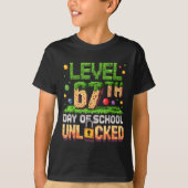 67th Day Of School Gamer Level Unlocked 100 Days O T-shirt (Voorkant)