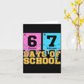 67th Day Of School Kids Funny Meme Six Seven Perio Kaart (Gele Bloem)