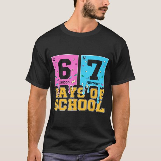 67th Day Of School Kids Funny Meme Six Seven Perio T-shirt (Voorkant)