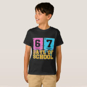 67th Day Of School Kids Funny Meme Six Seven Perio T-shirt (Voorkant volledig)