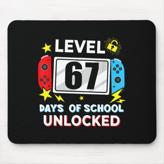 67th Day Of School Level 67 Days Of School Unlocke Muismat (Voorkant)