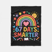 67th Day Of School Meme 67 Days Smarter Rainbow Ki Fleece Deken (Voorkant)