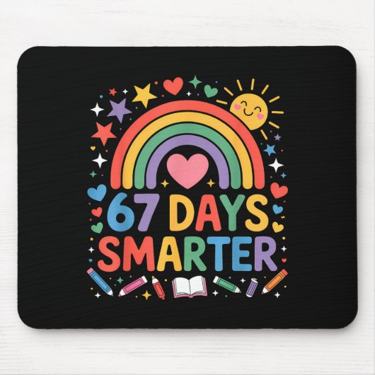 67th Day Of School Meme 67 Days Smarter Rainbow Ki Muismat (Voorkant)
