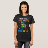 67th Day Of School My Teacher Survived 67 Days Boy T-shirt (Voorkant volledig)
