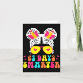 67th Day Of School Shirt 67 Day Smarter Bun Teache Kaart (Voorkant)