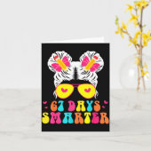 67th Day Of School Shirt 67 Day Smarter Bun Teache Kaart (Gele Bloem)