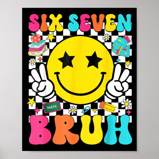 67th Day Of School Shirt 67 Days Smarter Smile Fac Poster (Voorkant)