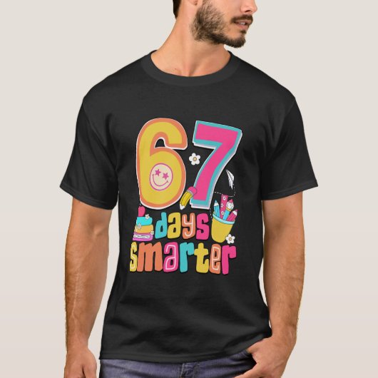 67th Day of School Shirt 67 Days Smarter Teacher B (Voorkant)